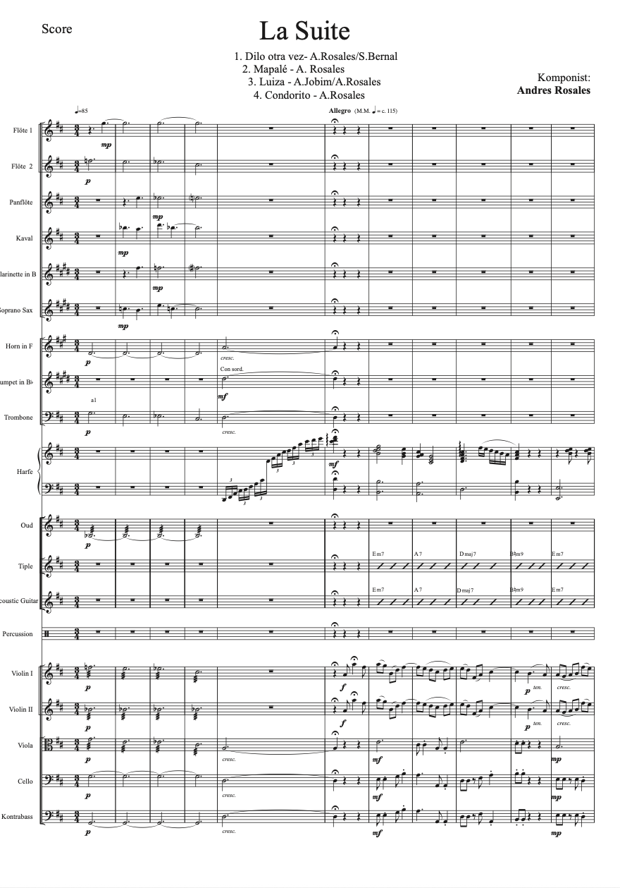 Partitur von La Suite